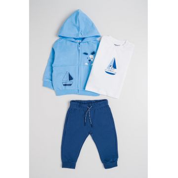 Set de trening si tricou - Alb/Albastru