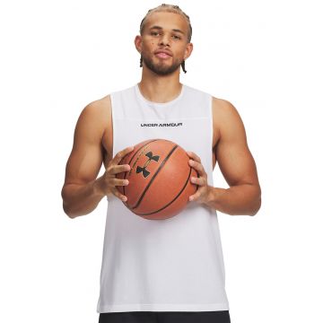 Top din amestec de bumbac - oentru baschet Hoops - Negru stins/Alb optic