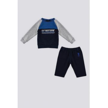 Trening cu imprimeu logo - Gri/Bleumarin