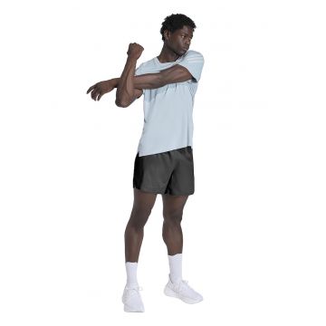 Tricou cu decolteu la baza gatului si logo - pentru alergare - Albastru glaciar/Albastru deschis