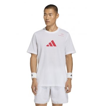 Tricou cu imprimeu grafic pentru tenis - Alb optic