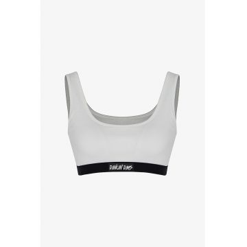 Bustiera cu captuseala detasabila - pentru fitness - Alb - Negru -