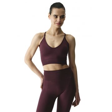 Bustiera cu decolteu in V - pentru fitness - Violet tyrian -