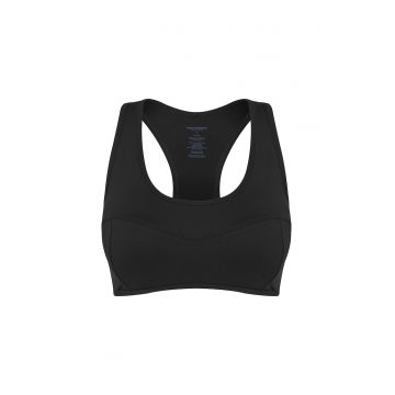 Bustiera sport -  negru - poliester reciclat - pentru femei