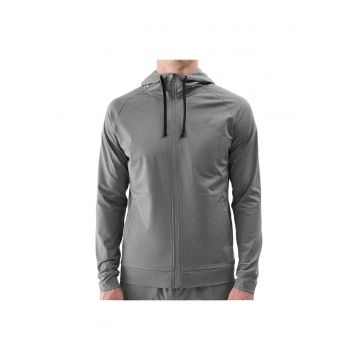 Hanorac  barbati - impermeabila - cu gluga - microfleece - gri - poliester-elastan -