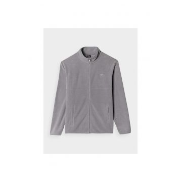 Hanorac fleece barbati  gri - guler inalt - 4F Warm - pentru barbati