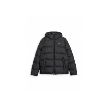 Jacheta din puf cu umplutura naturala pentru negru - Negru