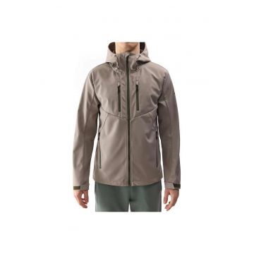 Jacheta sport  bej - poliester - gluga - 2 buzunare cu fermoar