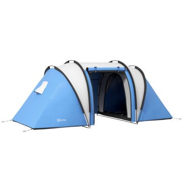 Outsunny Cort de camping pentru 4-5 persoane cu 2 dormitoare | Aosom Romania