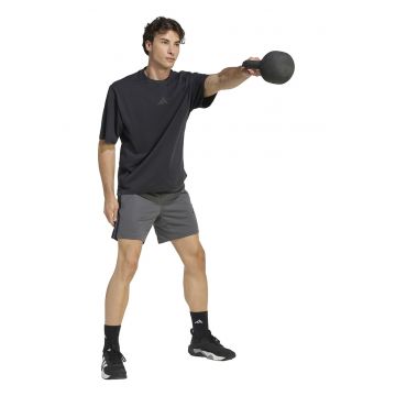 Pantaloni scurti cu buzunare cu fermoar pentru fitness We Bas - Gri inchis