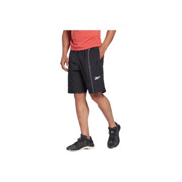 Pantaloni scurti sport barbati  regular fit - impermeabili - negru - nylon
