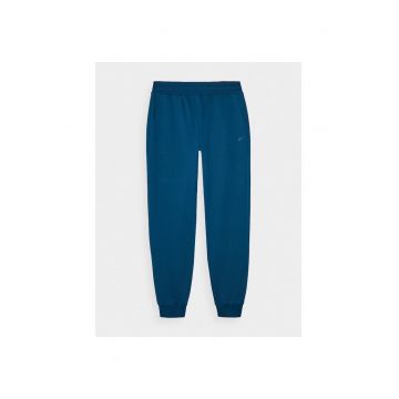Pantaloni sport  bleumarin - bumbac/poliester - cu mansete elastice - pentru barbati