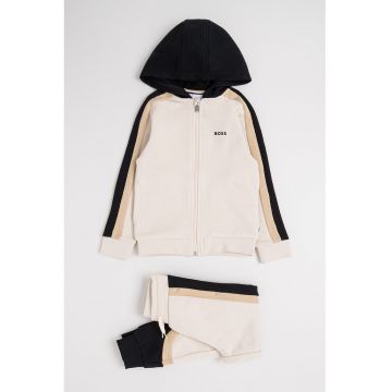 Trening colorblock cu gluga - Negru/Bej deschis