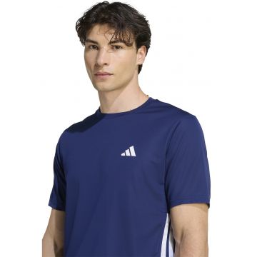 Tricou cu logo - pentru fitness We Bas - Alb/Albastru ultramarin