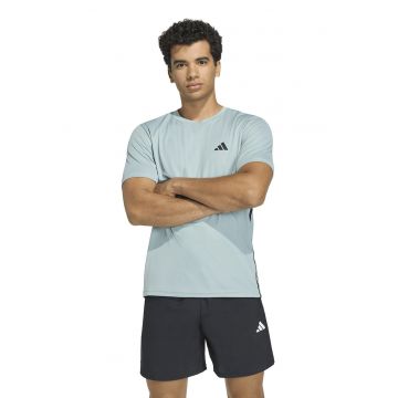 Tricou cu logo - pentru fitness We Bas - Negru/Albastru glaciar