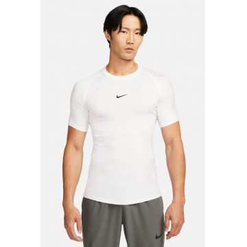Tricou slim fit cu maneci raglan si tehnologie Dri-FIT pentru antrenament Pro - Alb