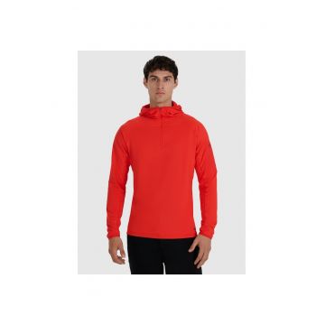 Bluza trekking barbati  uscare rapida - rosu - poliester -