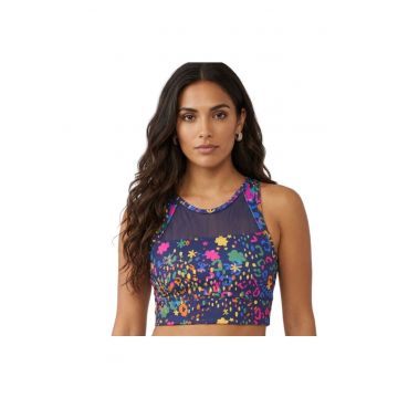 Bustiera fitness cu motiv floral -