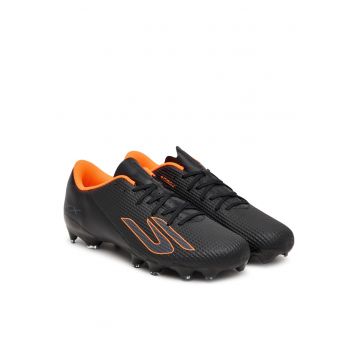 Ghete de fotbal barbati  negru/portocaliu - piele ecologica