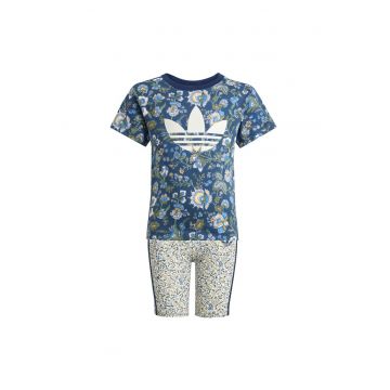 Set Tricou si pantaloni scurti sport fete  multicolor