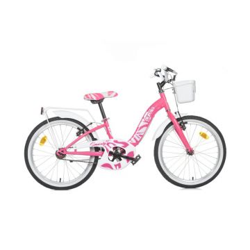 Bicicleta cu pedale, Dino Bikes, City Smarty, 20 inch, Roz si alb