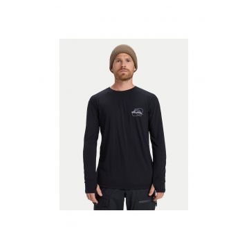 Bluza sport barbati -  maneca lunga - poliester reciclat - negru -