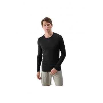 Bluza sport barbati  slim fit - negru - poliester