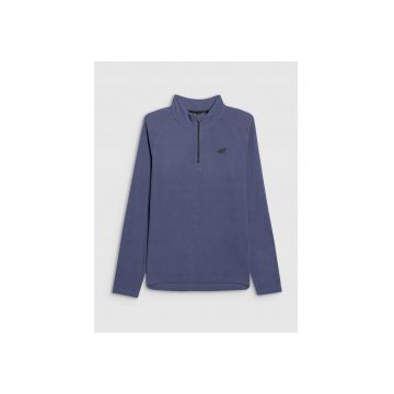 Hanorac sport  fleece termoactiv - pentru barbati - guler inalt - croiala slim - Bleumarin