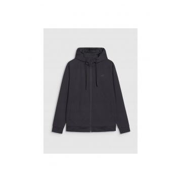 Hanorac sport  negru - cu gluga - uscare rapida - fleece