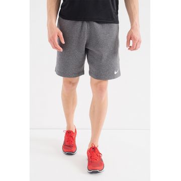 Pantaloni scurti cu buzunare laterale si logo pentru fotbal - Gri inchis melange