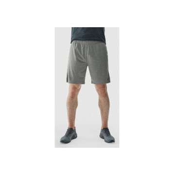 Pantaloni scurti de trening  sintetic/elastan - talie medie - gri