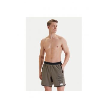 Pantaloni scurti sport barbati -  poliester - maro - 88% poliester - 12% elastan