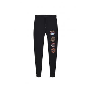 Pantaloni Sportivi Masculini JOGGER RBK Negru - 100% Bumbac - Negru