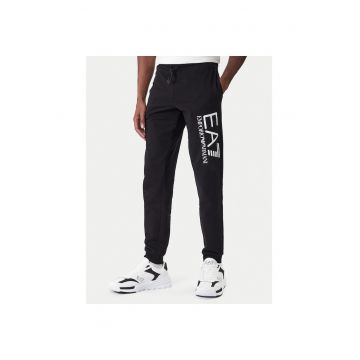 Pantaloni trening pentru barbati -  din bumbac - negru