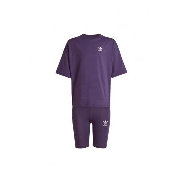Set Tricou si pantaloni scurti fetita  violet