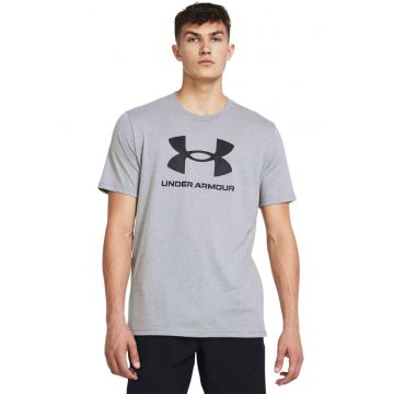 Tricou lejer cu imprimeu logo - Gri deschis