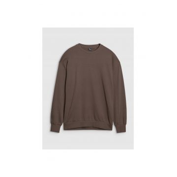 Bluza sport barbati -  oversize - bumbac - maro -