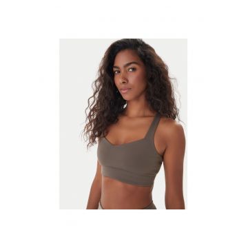 Bustiera sport dama -  bej - poliester reciclat