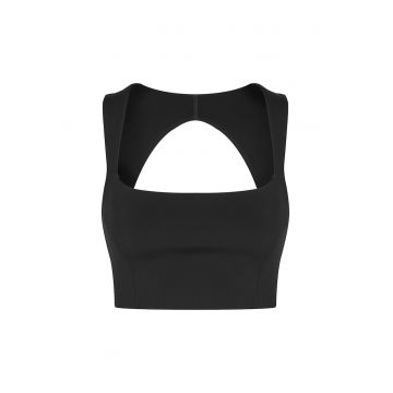 Bustiera sport dama -  negru - poliester reciclat - elastan