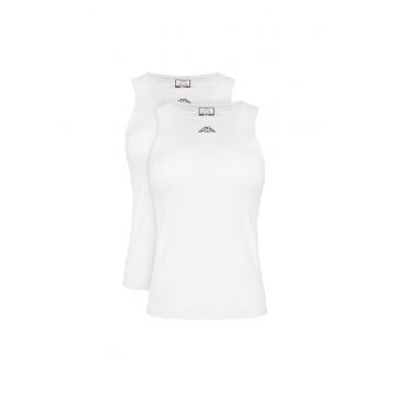 Maiou sport dama  alb - material respirabil - 2 buc -