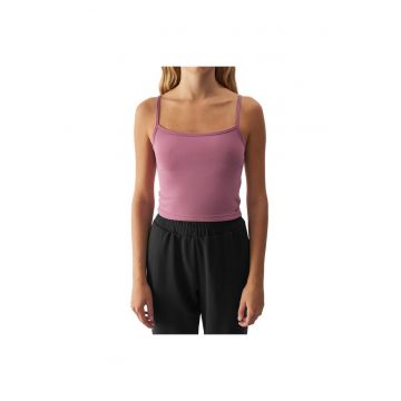 Maiou sport dama  slim - bretele subtiri - roz - poliester-modal-elastan