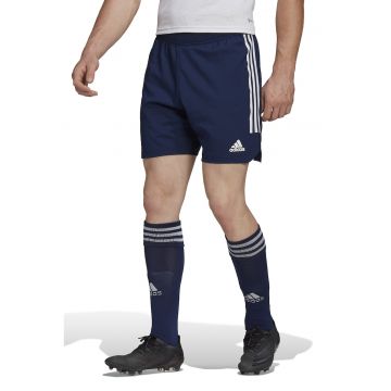 Pantaloni scurti cu benzi logo laterale pentru fotbal - Bleumarin