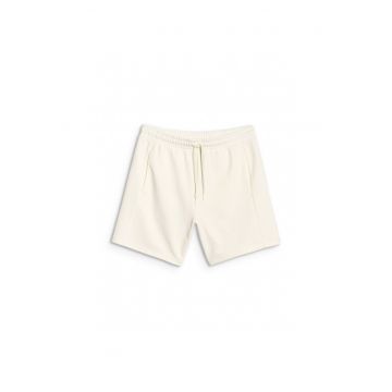 Pantaloni scurti de trening barbati -  bumbac/poliester - alb