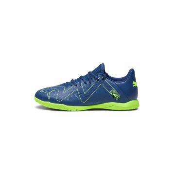 Pantofi cu aspect perforat - pentru fotbal Future Play IT - Verde lime/Albastru petrol