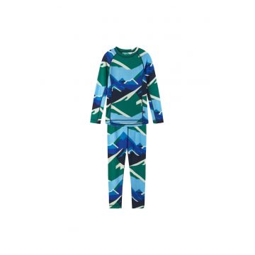 Set Lenjerie Termoactiva pentru copii -  unisex - albastru/verde