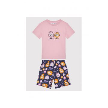 Set tricou si pantaloni scurti sport  multicolor - pentru fetite