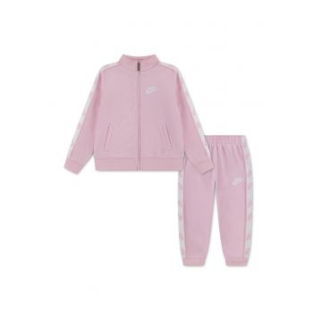 Trening cu benzi laterale cu logo - Roz pastel/Alb optic