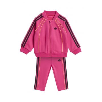 Trening cu fermoar si logo - Negru/Portocaliu/Fucsia