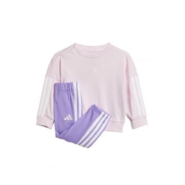 Trening din amestec de bumbac cu decolteu la baza gatului - Albastru lavanda/Roz pastel