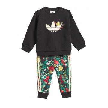 Trening din amestec de bumbac cu model floral - Rosu/Negru/Galben